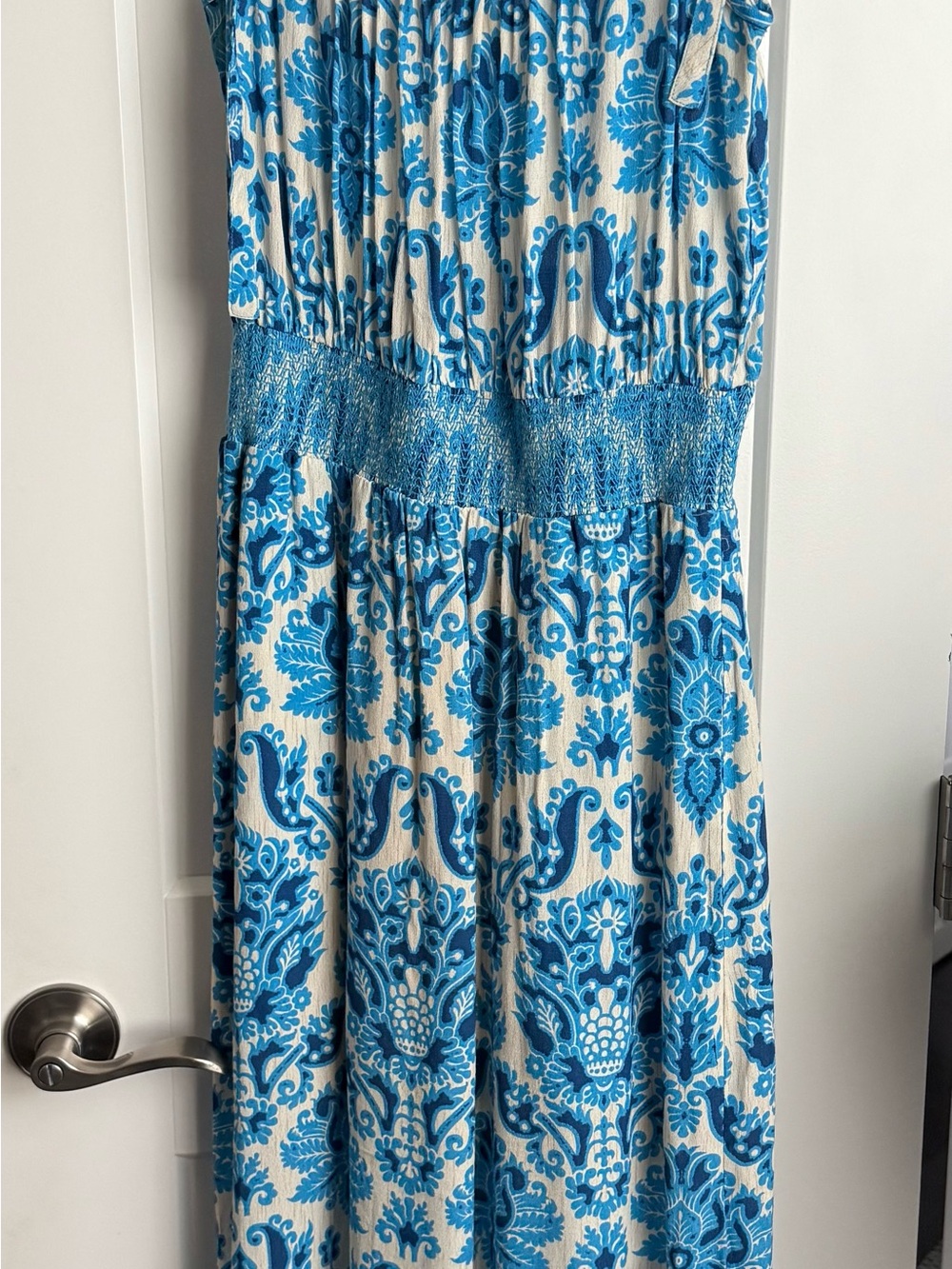Plenty by Tracy Reese Blue and White Damask Tunic